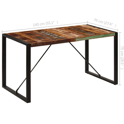 Matbord 140x70x75 cm massivt återvunnet trä