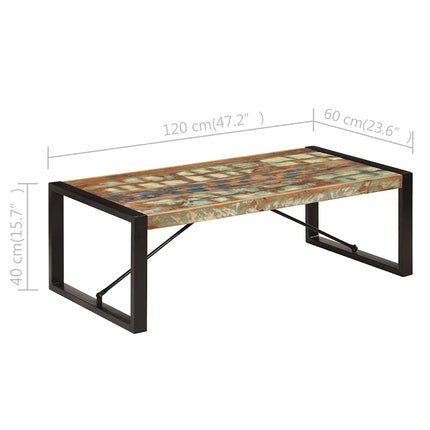 Soffbord 120x60x40 cm massivt återvunnet trä