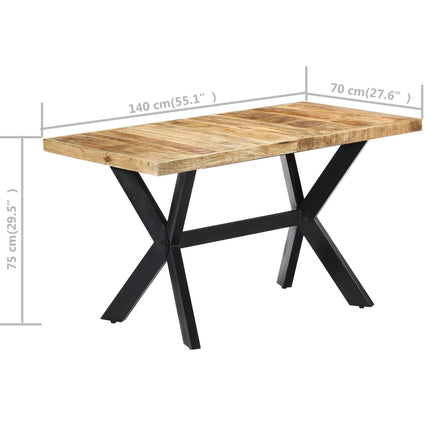 Matbord 140x70x75 cm massivt grovt mangoträ
