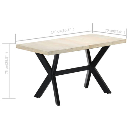 Matbord 140x70x75 cm massivt blekt mangoträ
