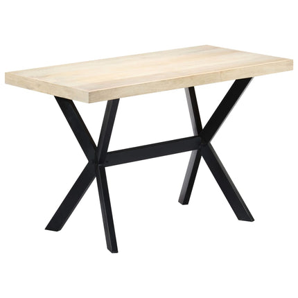 Matbord vit 120x60x75 cm massivt mangoträ