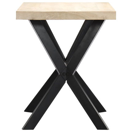 Matbord vit 120x60x75 cm massivt mangoträ