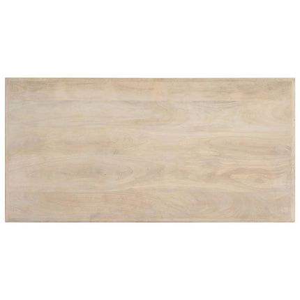 Matbord vit 120x60x75 cm massivt mangoträ