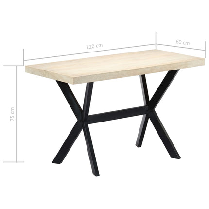 Matbord vit 120x60x75 cm massivt mangoträ