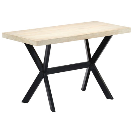 Matbord vit 120x60x75 cm massivt mangoträ