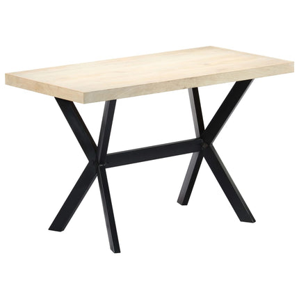 Matbord vit 120x60x75 cm massivt mangoträ