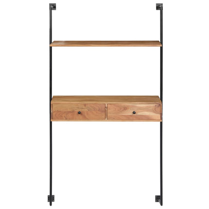 Väggmonterat skrivbord 90x40x170 cm massivt akaciaträ