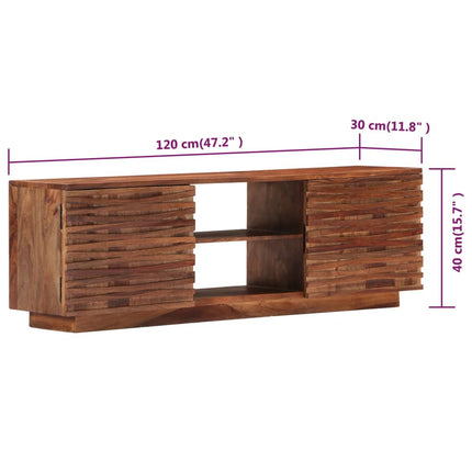 TV-bänk 120x30x40 cm massivt sheshamträ