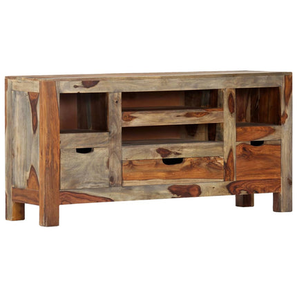 Skänk grå 100x30x50 cm massivt sheshamträ