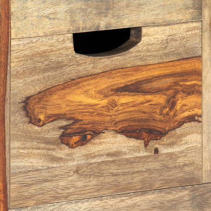 Skänk grå 100x30x50 cm massivt sheshamträ