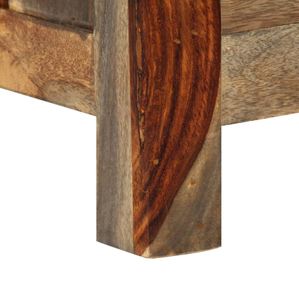 Skänk grå 100x30x50 cm massivt sheshamträ