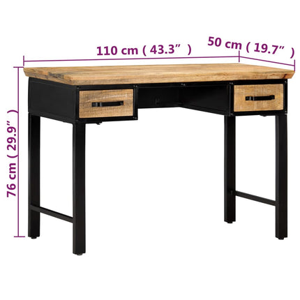 Skrivbord 110x50x76 cm massivt mangoträ