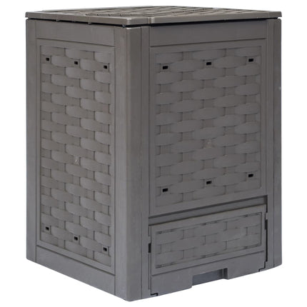 Trädgårdskompost brun 60x60x83 cm 300 L plastrotting
