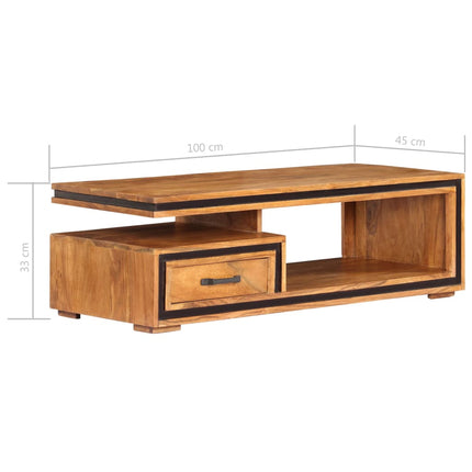 Soffbord 100x45x33 cm massivt akaciaträ