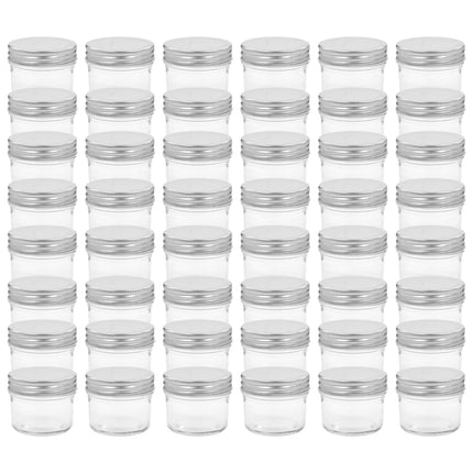 Syltburkar i glas med silvriga lock 48 st 110 ml