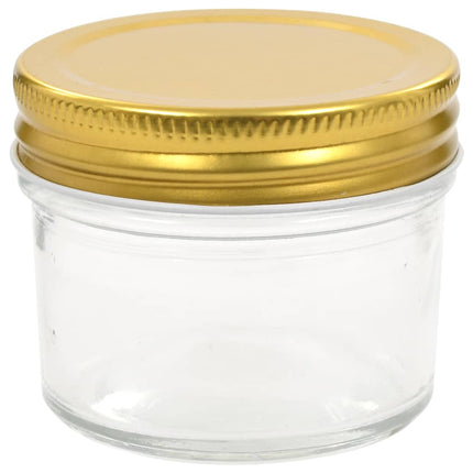 Syltburkar i glas med guldfärgade lock 48 st 110 ml