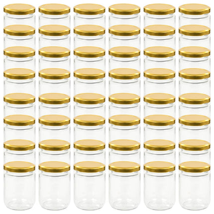 Syltburkar i glas med guldfärgade lock 48 st 230 ml