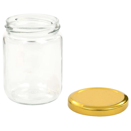 Syltburkar i glas med guldfärgade lock 48 st 230 ml
