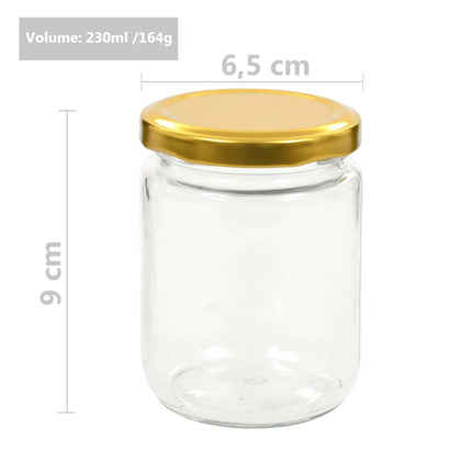Syltburkar i glas med guldfärgade lock 96 st 230 ml