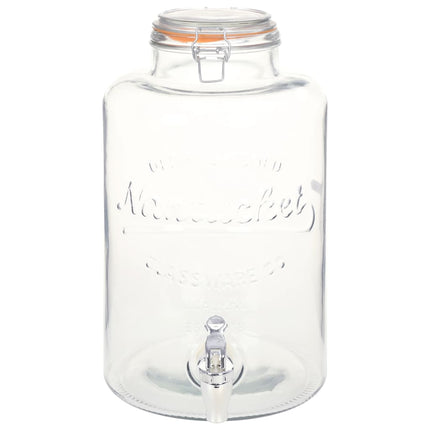 Glasbehållare XXL med tappkran transparent 8 L