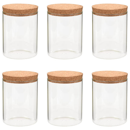 Förvaringsburkar i glas med korklock 6 st 650 ml