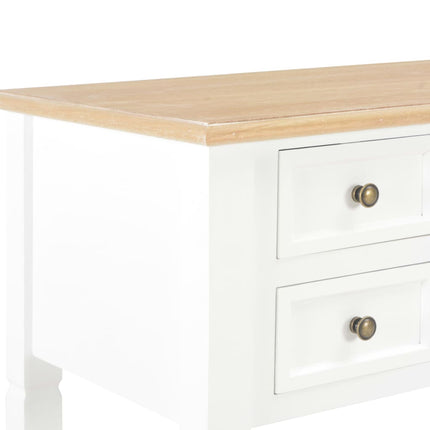 Skrivbord vit 109,5x45x77,5 cm trä