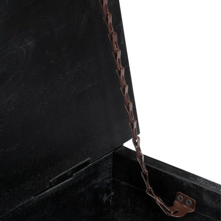 Soffbord 65x65x30 cm svart massivt mangoträ