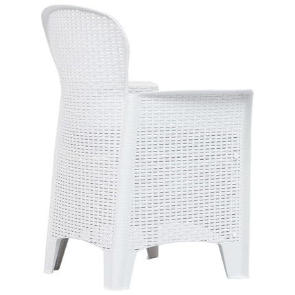 Caféset 3 delar plast vit konstrotting