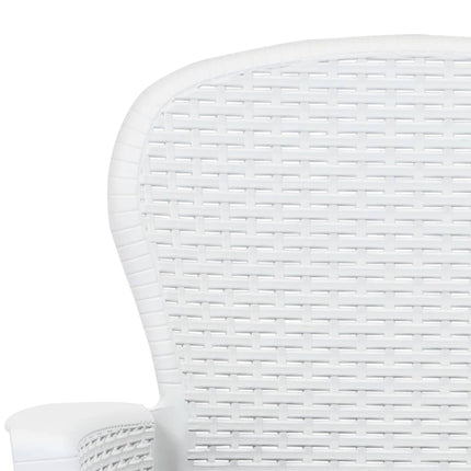 Caféset 3 delar plast vit konstrotting