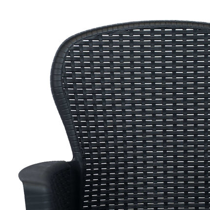 Caféset 3 delar plast antracit konstrotting