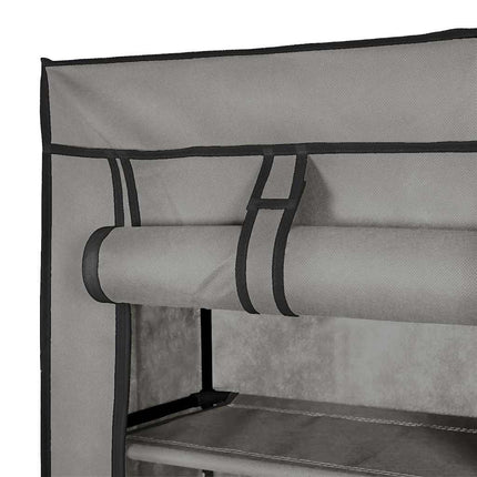 Skoförvaring med överdrag grå 57x29x162 cm tyg