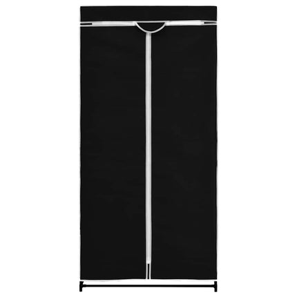 Garderob svart 75x50x160 cm
