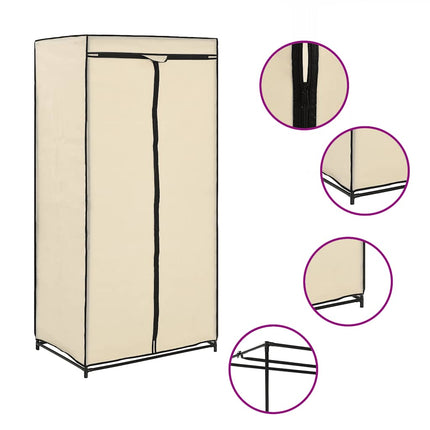 Garderob gräddvit 75x50x160 cm