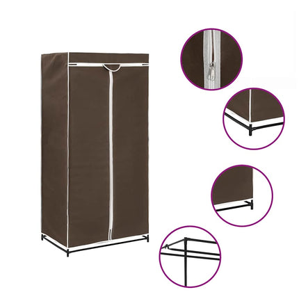 Garderober 2 st brun 75x50x160 cm