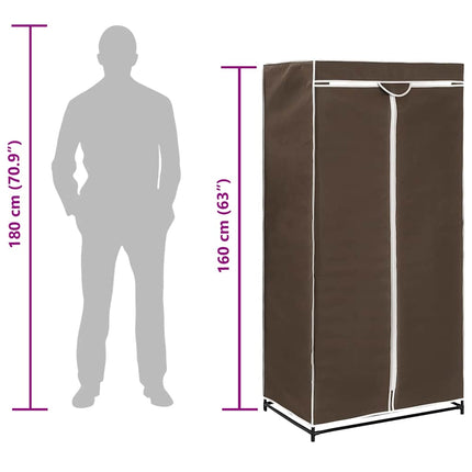 Garderober 2 st brun 75x50x160 cm