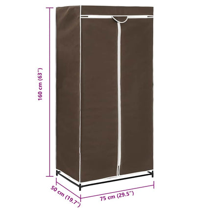 Garderober 2 st brun 75x50x160 cm