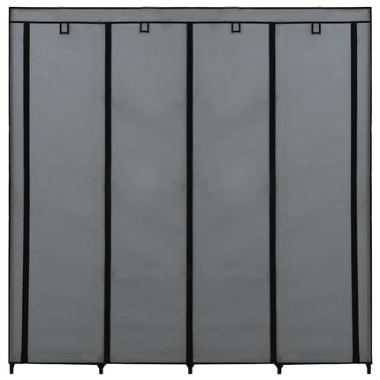Garderob med 4 fack grå 175x45x170 cm