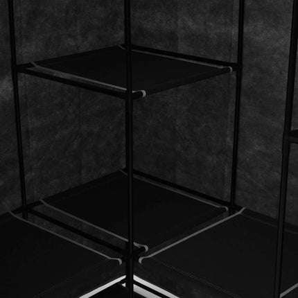 Hörngarderob svart 130x87x169 cm