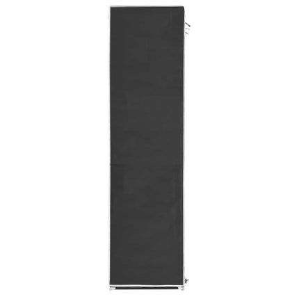 Garderob med fack och stänger svart 150x45x175 cm tyg