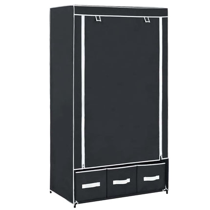Garderob svart 87x49x159 cm tyg