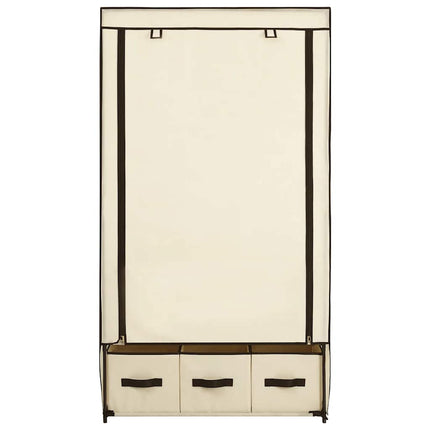 Garderob gräddvit 87x49x159 cm tyg