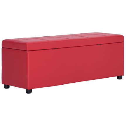 Bänk med förvaringsutrymme 116 cm röd konstläder
