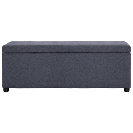 Bänk med förvaringsutrymme 116 cm mörkgrå polyester