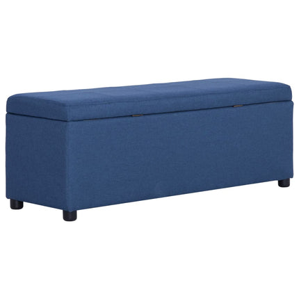 Bänk med förvaringsutrymme 116 cm blå polyester