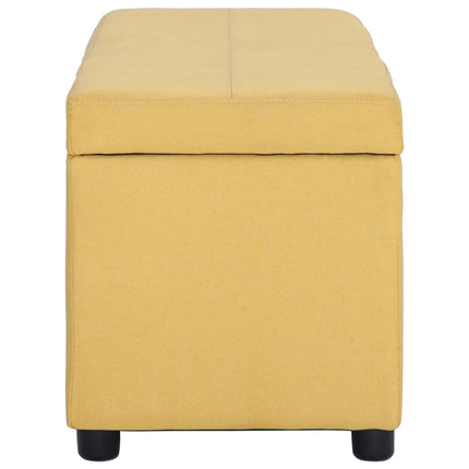 Bänk med förvaringsutrymme 116 cm gul polyester