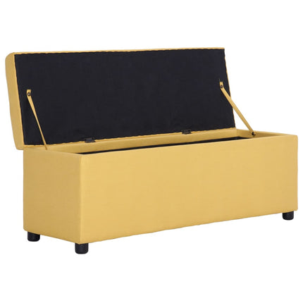 Bänk med förvaringsutrymme 116 cm gul polyester