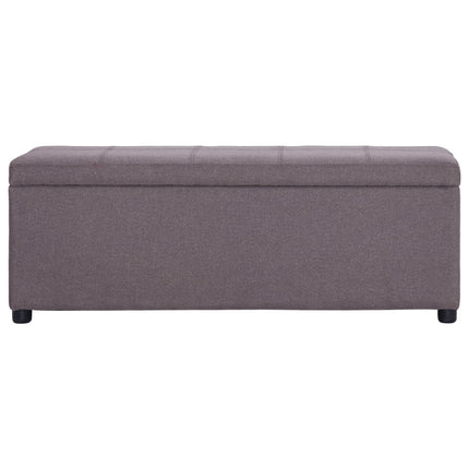 Bänk med förvaringsutrymme 116 cm taupe polyester