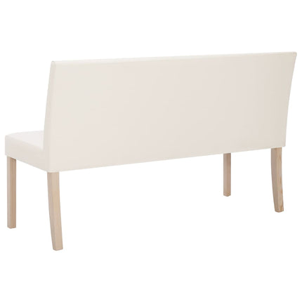 Bänk 139,5 cm konstläder gräddvit