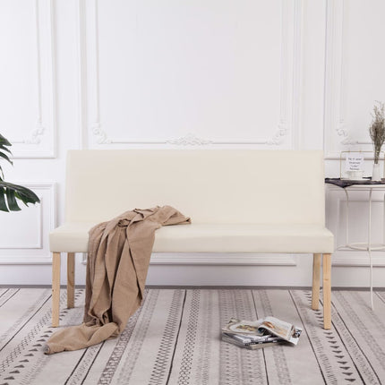Bänk 139,5 cm konstläder gräddvit