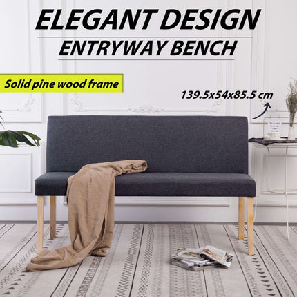 Bänk 139,5 cm mörkgrå polyester
